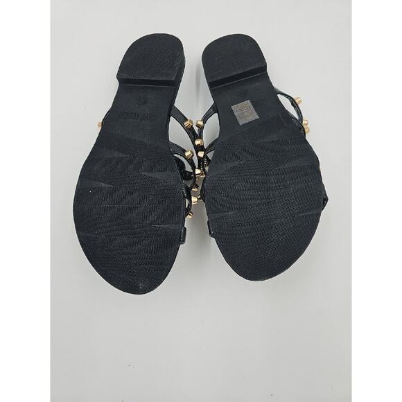 Cape Robbin Flat Open Toe Open Heel Gold Studed Sandals Size 6 - Picture 5 of 5